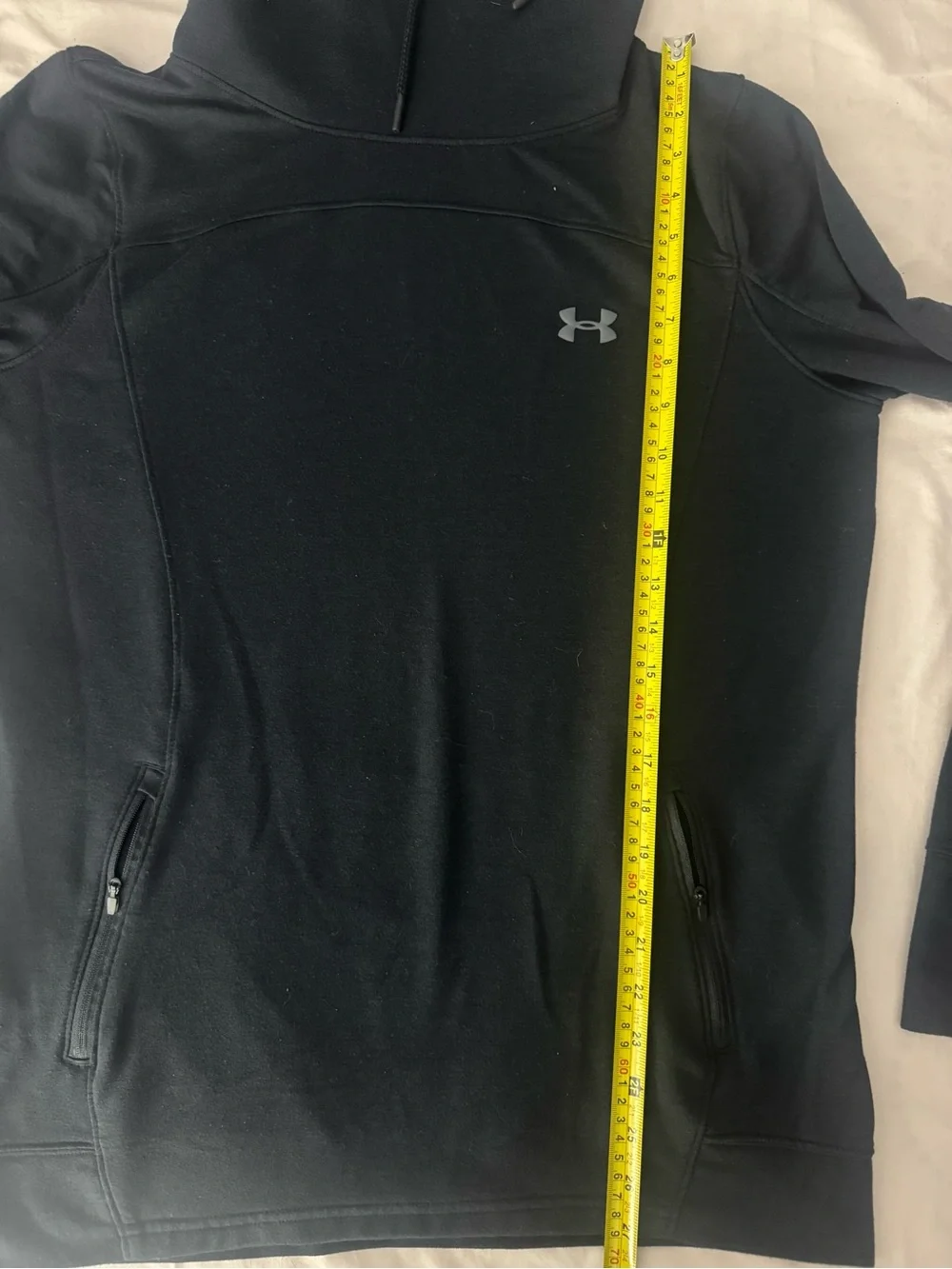 Under Armour Black Tall Cowl Neck Pullover with Zip Pockets